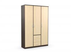 Шкаф комбинированный «Дуэт люкс» без зеркала в цвете Венге/Млечный Дуб