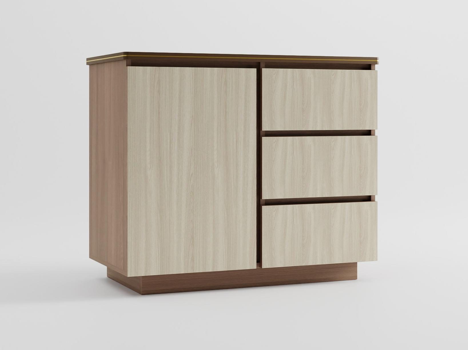 Комод 900/3 «Дуэт NEW» в цвете Ясень шимо светлый/темный