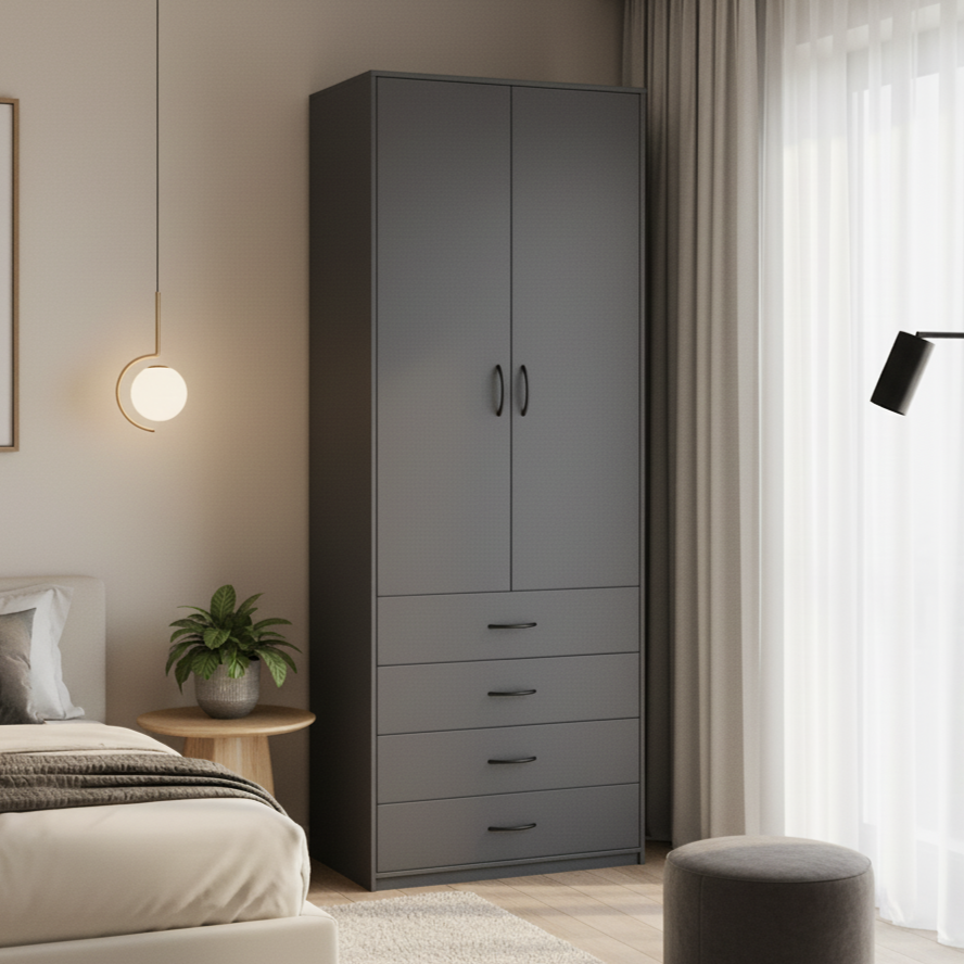 Шкаф универсальный "Дуэт Люкс" в цвете графит