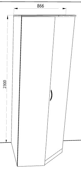 Шкаф угловой «Дуэт Люкс» без зеркала  в цвете дуб вотан/графит купить в Перми