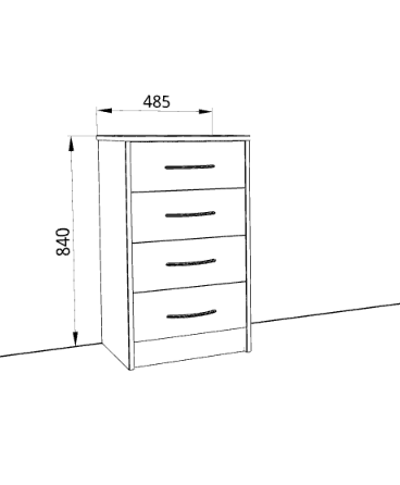 Комод 480 «Дуэт Люкс» с 4-ящиками в цвете Дуб вотан купить в Перми