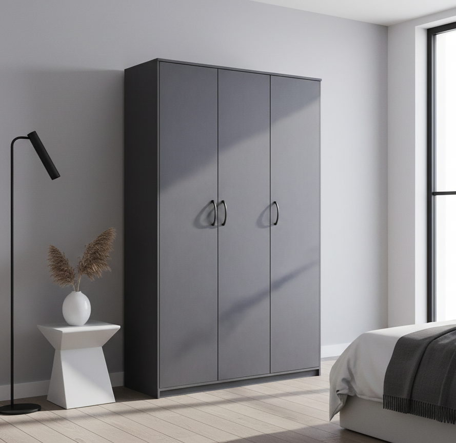 Шкаф 3-х створчатый "Дуэт Люкс" в цвете Графит