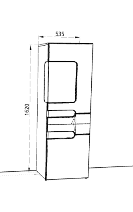 Пенал правый (низкий) «Палермо» в цвете Шимо светлый/Белый глянец - Фабрика ЭКО