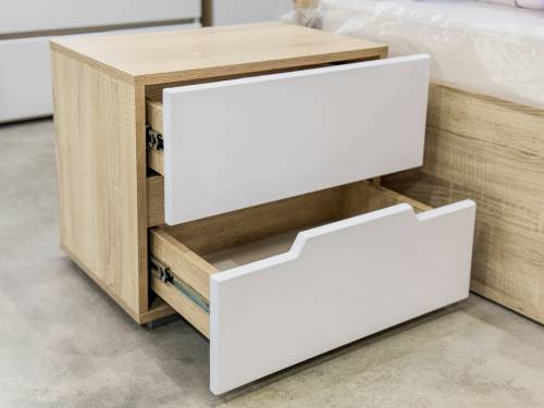 Белая тумба прикроватная "ТРИО" Белая тумба прикроватная "ТРИО" - Фабрика ЭКО