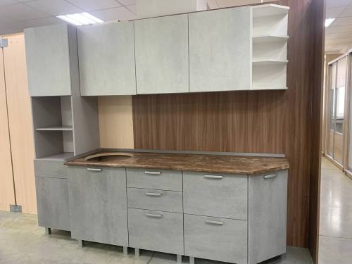 Кухонный гарнитур Опал серый/белый