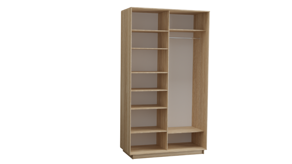 Шкаф-купе 2-х дверный 1400 в цвете Дуб сонома светлый - Фабрика ЭКО