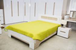 Кровать «Палермо» 1600 в цвете Шимо светлый/Белый глянец