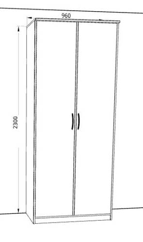 Шкаф 2-х створчатый «Дуэт Люкс» без зеркала в цвете Венге/Млечный Дуб купить в Перми