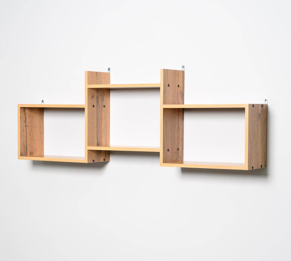 Полка навесная книжная в цвете дуб Вотан - Фабрика ЭКО