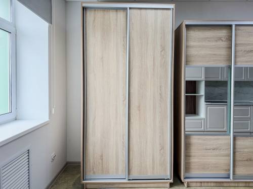 Шкаф-купе 2-х дверный 1400 в цвете Дуб сонома светлый Шкаф-купе 2-х дверный 1400 в цвете Дуб сонома светлый - Фабрика ЭКО