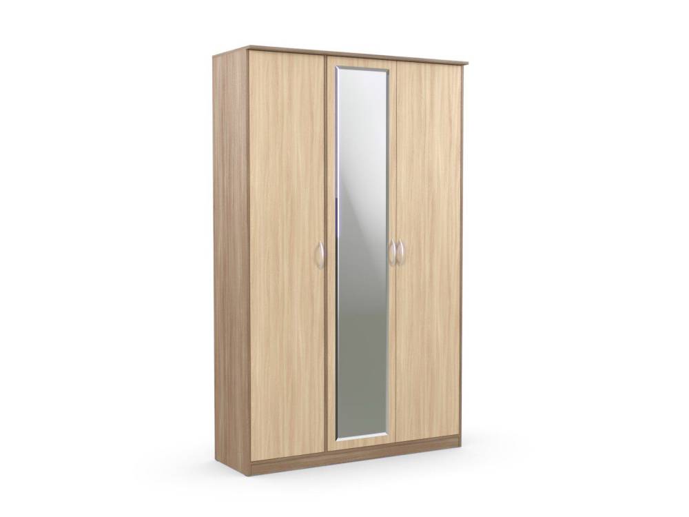 Шкаф 3-х створчатый «Дуэт Люкс» с зеркалом в цвете Шимо темный/светлый купить в Перми