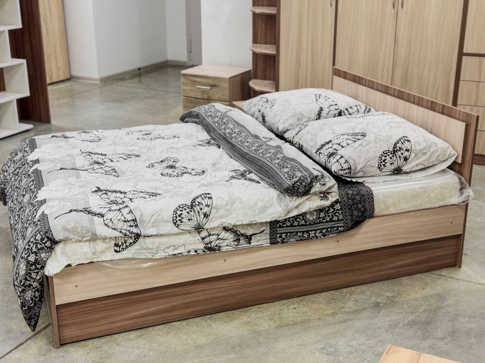 Кровать «Дуэт Люкс» 1600 в цвете Шимо темный/светлый - Фабрика ЭКО