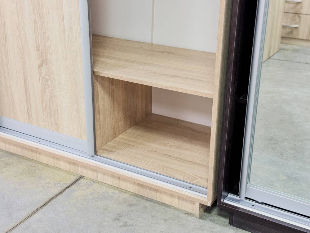 Шкаф-купе 3-х дверный с зеркалом 1800 в цвете Дуб сонома светлый - Фабрика ЭКО