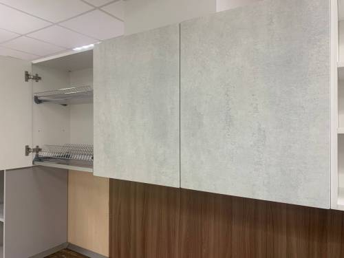 Кухонный гарнитур Опал серый/белый