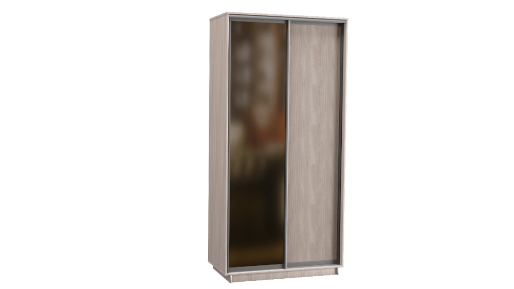 Шкаф-купе 2-х дверный 1200 с зеркалом в цвете Шимо светлый - Фабрика ЭКО