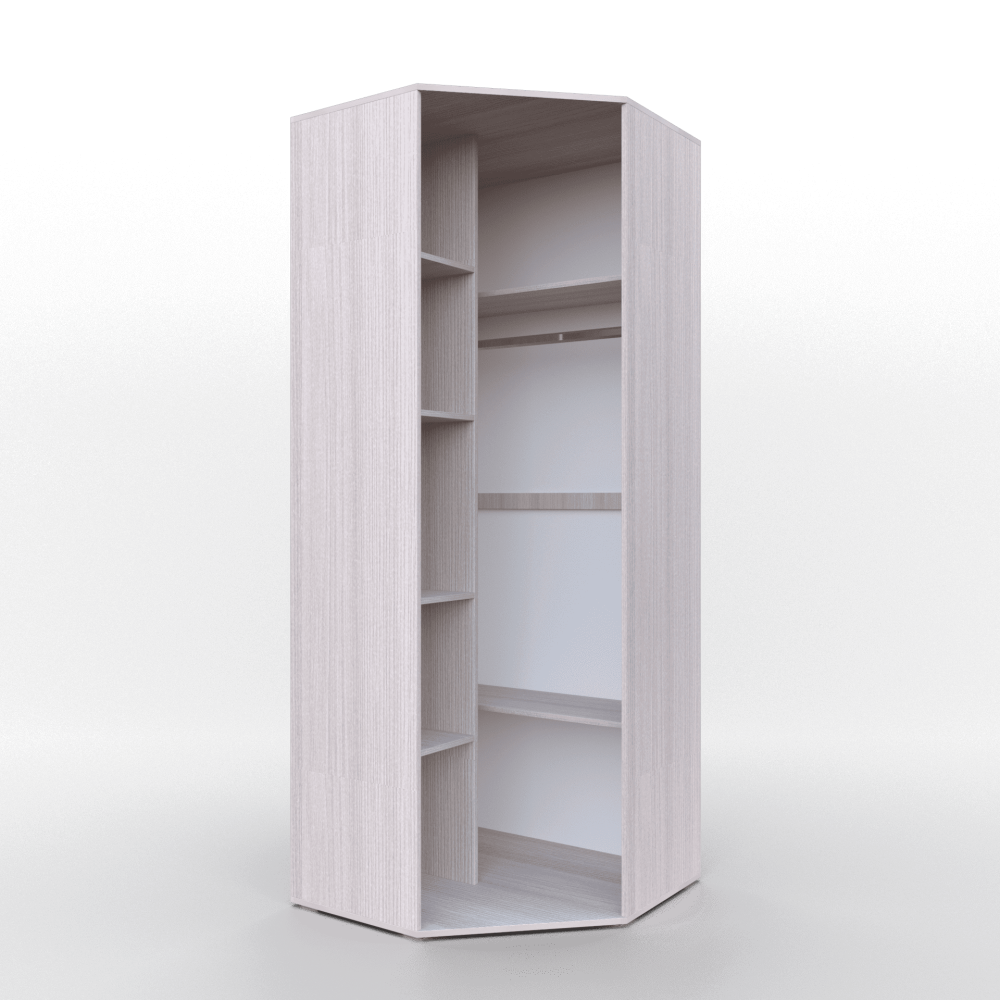 Шкаф угловой "ТРИО" Ясень шимо светлый - Фабрика ЭКО