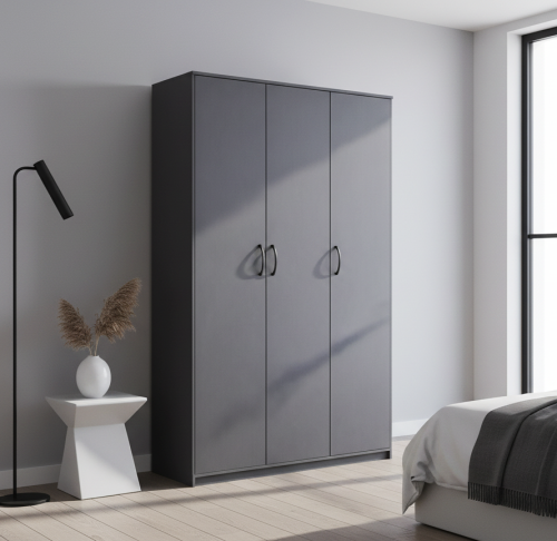 Шкаф 3-х створчатый "Дуэт Люкс" в цвете Графит - Фабрика ЭКО
