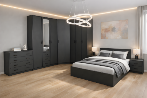 Спальный гарнитур «Дуэт Люкс» в цвете Графит