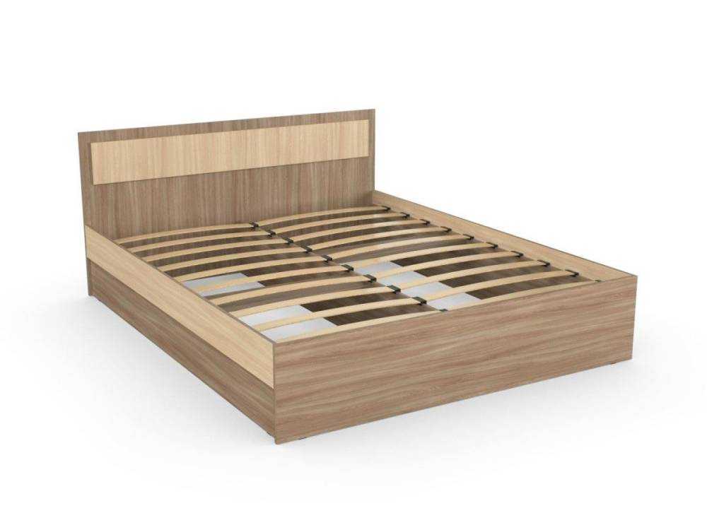 Кровать «Дуэт Люкс» 1600 в цвете Шимо темный/светлый - Фабрика ЭКО