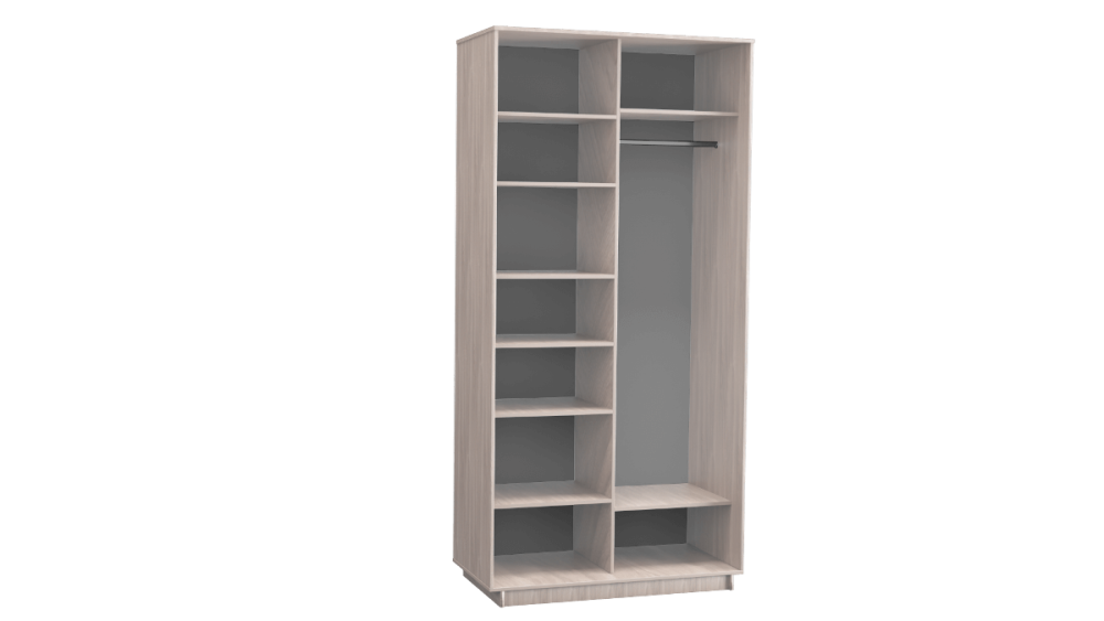 Шкаф-купе 2-х дверный 1200 с зеркалом в цвете Шимо светлый