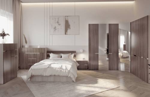 Спальный гарнитур "ТРИО" с древесной фактурой Спальный гарнитур "ТРИО" с древесной фактурой - Фабрика ЭКО