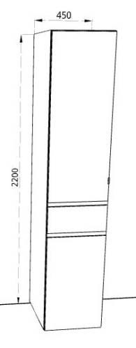 Пенал 450 (правый) Милан - Фабрика ЭКО
