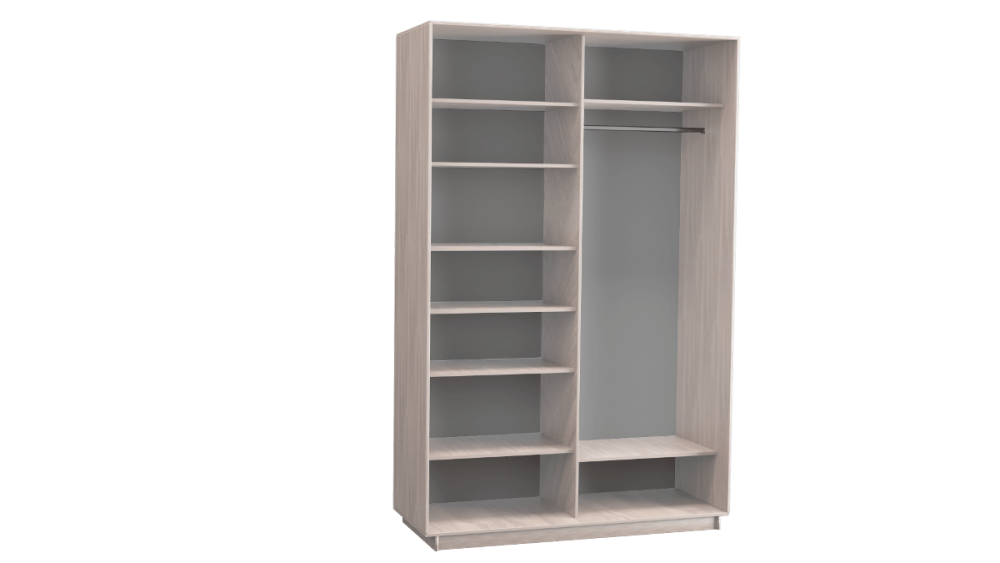 Шкаф-купе 2-х дверный 1600 с зеркалом в цвете Шимо светлый - Фабрика ЭКО