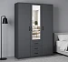 Шкаф комбинированный "Дуэт Люкс" с зеркалом в цвете Графит