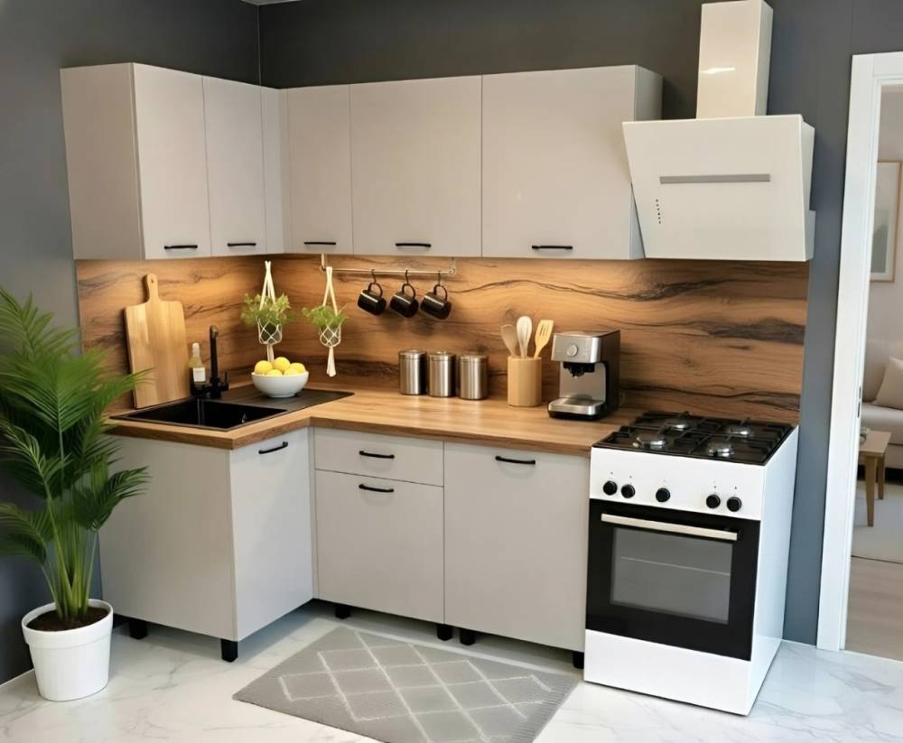 Кухня "Готовое решение" 1600х1000 Флэт Уайт - Фабрика ЭКО