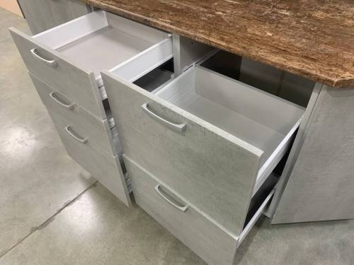 Кухонный гарнитур Опал серый/белый