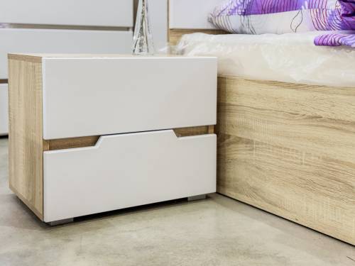 Белая тумба прикроватная "ТРИО" Белая тумба прикроватная "ТРИО" - Фабрика ЭКО