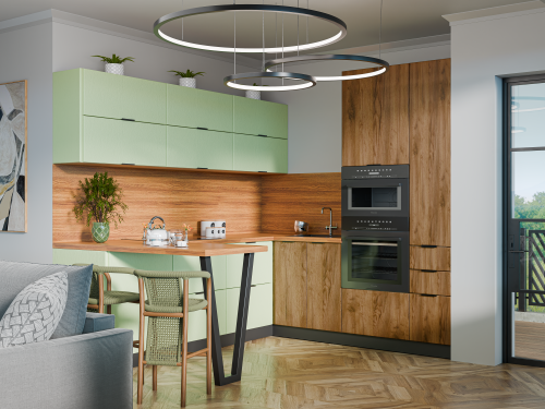 Кухня Модерн Дуб Олива Дуб Крафт - Фабрика ЭКО
