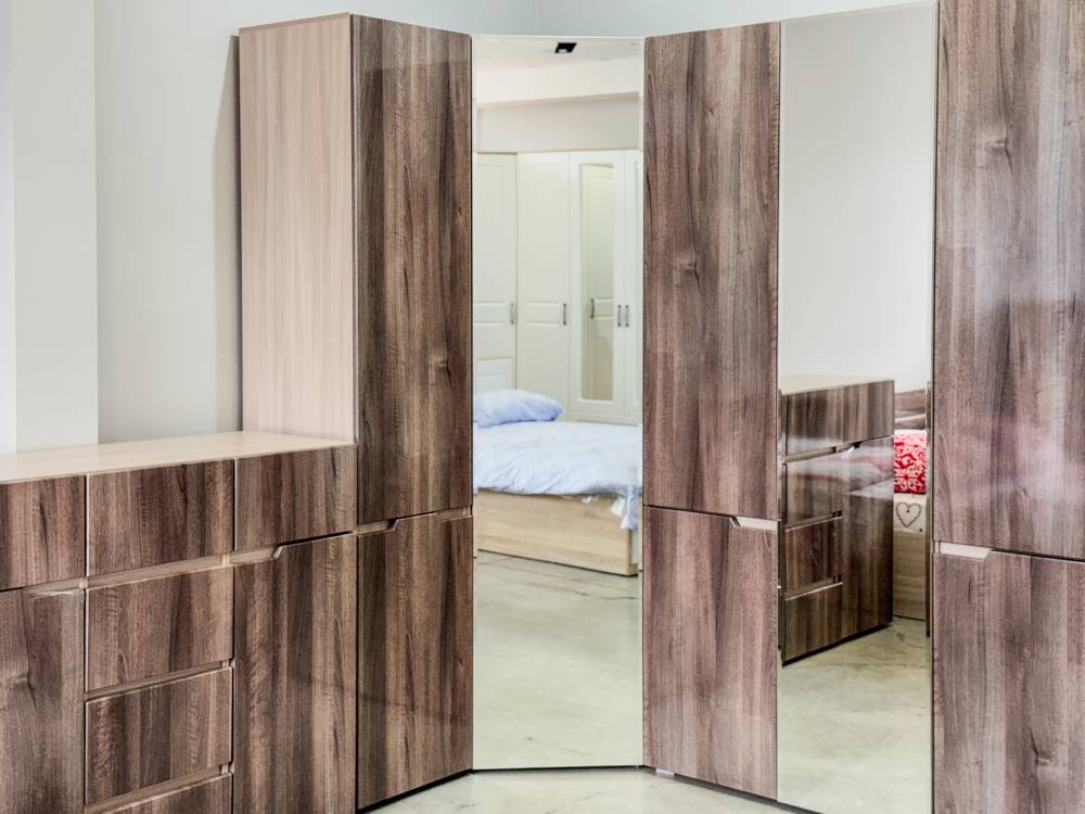 Шкаф угловой "ТРИО" Ясень шимо светлый - Фабрика ЭКО