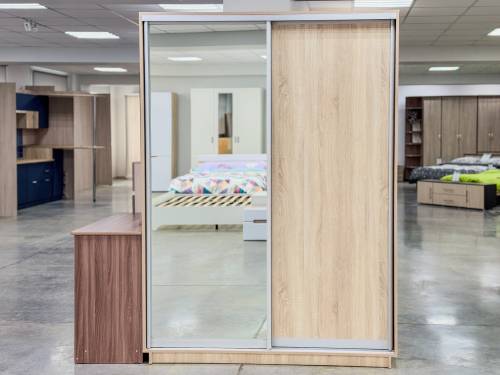 Шкаф-купе 2-х дверный 1600 с зеркалом в цвете Дуб сонома светлый Шкаф-купе 2-х дверный 1600 с зеркалом в цвете Дуб сонома светлый - Фабрика ЭКО