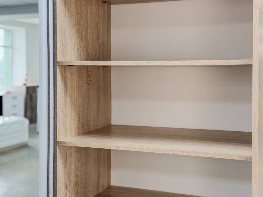 Шкаф-купе 2-х дверный 1600 с зеркалом в цвете Дуб сонома светлый - Фабрика ЭКО