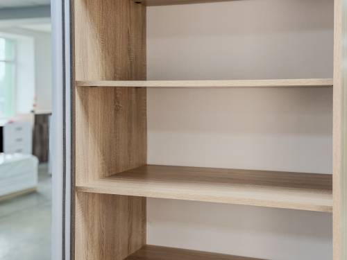 Шкаф-купе 2-х дверный 1600 с зеркалом в цвете Дуб сонома светлый Шкаф-купе 2-х дверный 1600 с зеркалом в цвете Дуб сонома светлый - Фабрика ЭКО