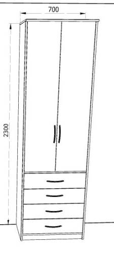 Шкаф универсальный «Дуэт Люкс» в цвете Дуб Бодега купить в Перми