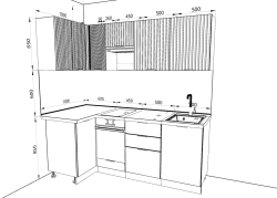 Кухня Антрацит и Софора Давиди 1000х2050 (распродажа)