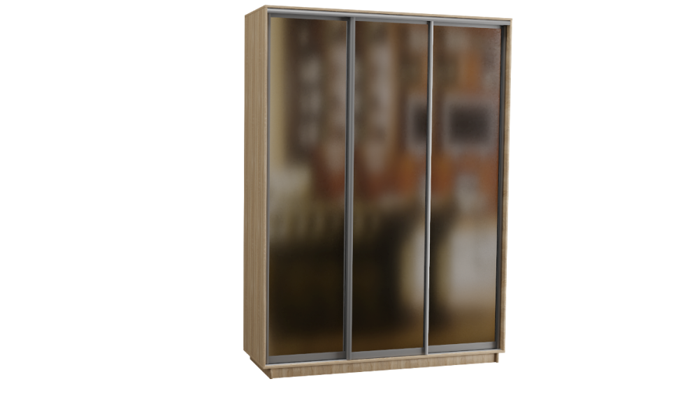 Шкаф-купе 3-х дверный с зеркалом 1800 в цвете Дуб сонома светлый