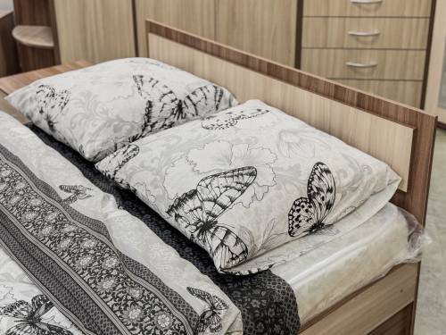 Кровать «Дуэт Люкс» 1600 в цвете Шимо темный/светлый - Фабрика ЭКО