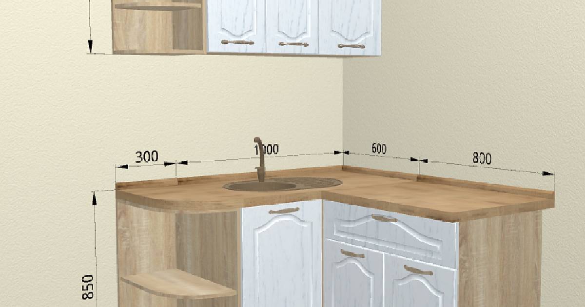 Угловая кухня 1300 на 2200